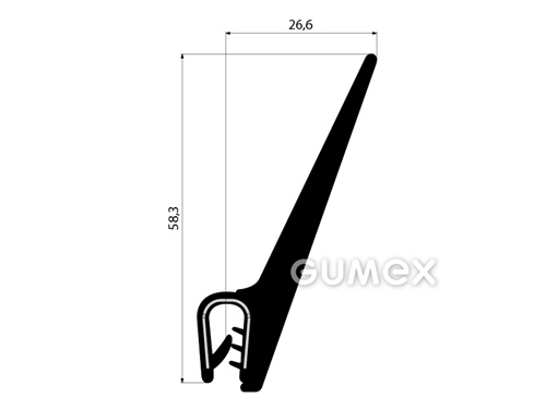 GUMMIPROFIL PIRELI U-FORM MIT FAHNE - DICHTUNG MIT ARMIERUNG - PVC